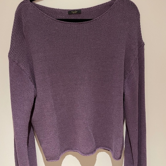 Massimo Dutti Purple Linen Blend Sweater NWOT - Picture 1 of 6